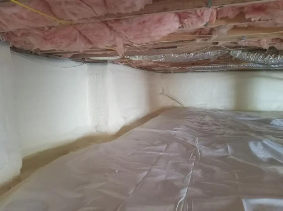 Crawl space encapsulation with closed-cell spray foam for Attic Insulation in Tarpon Springs
